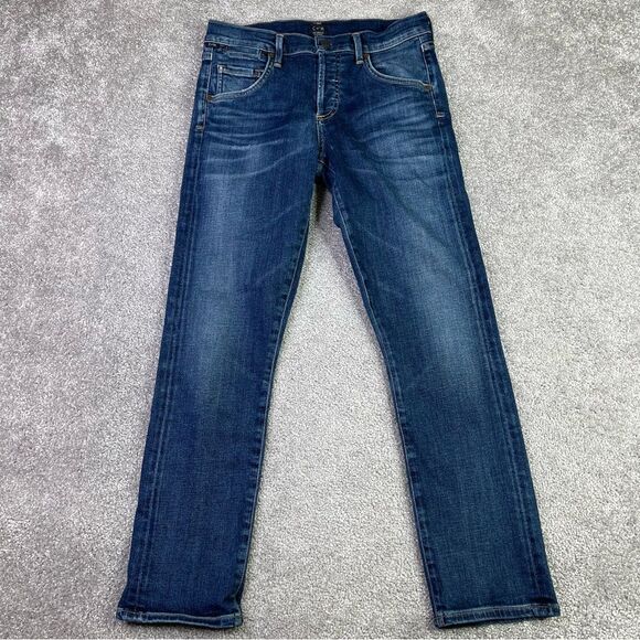 Citizens of Humanity Emerson Jeans Women’s 24 Blue Crop Slim Boyfriend Low Rise - Picture 1 of 15